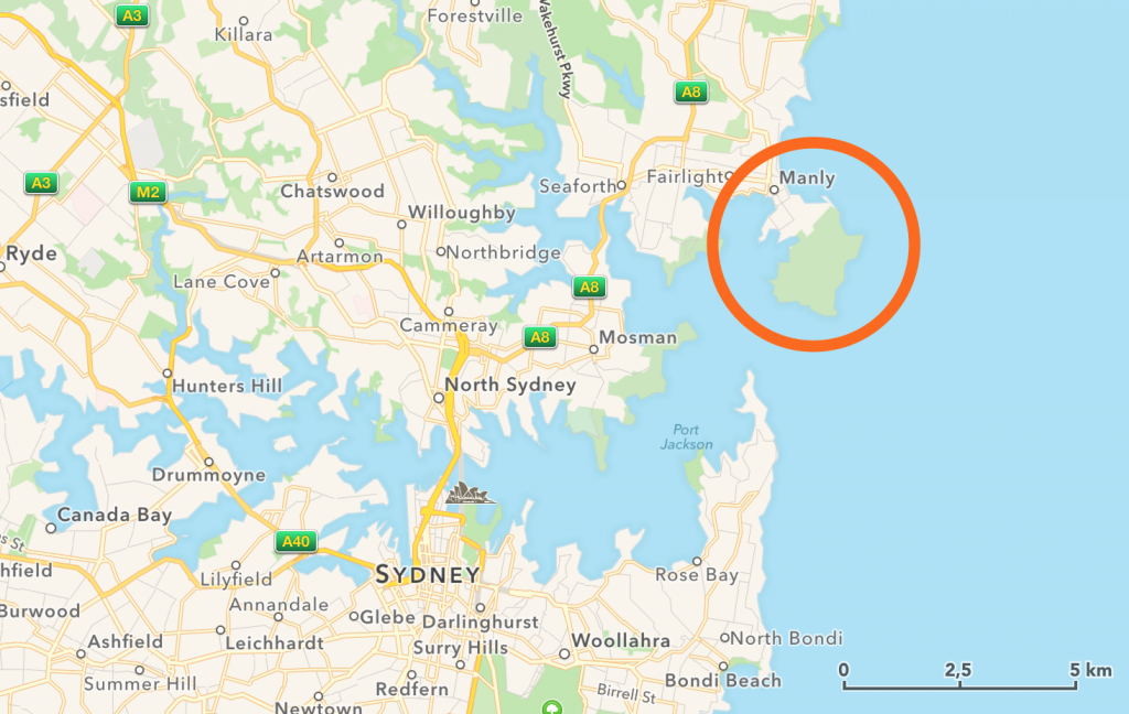 australie-sydney-manly-map
